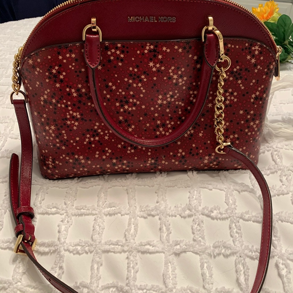 Michael Kors Emmy mulberry large dome satchel